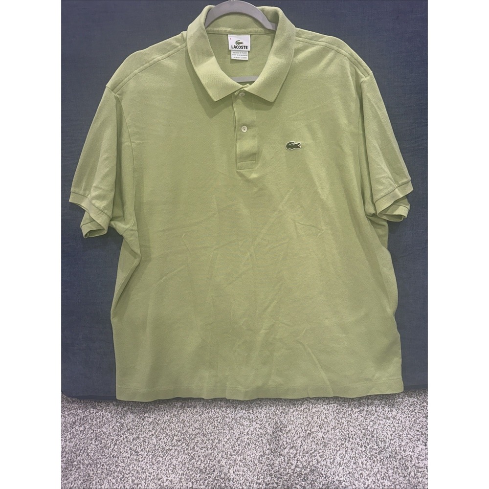 Lacoste Polo Shirt Mens Lime Green Short‎ Sleeve Size 8